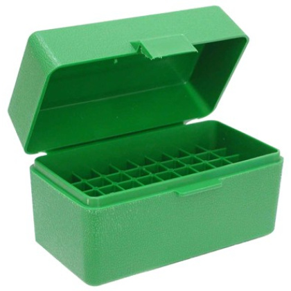 MTM AMMO BOX 22/6MM PPC & BR 50-ROUNDS FLIP TOP STYLE GREEN