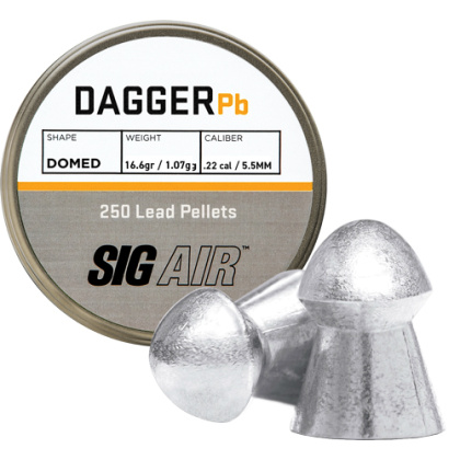 SIG PELLETS 22 DAGGER DOMED 16.60GR LEAD ALLOY 250 CT