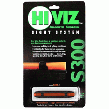 HIVIZ SHOTGUN FRONT SIGHT MAGNETIC RIB .218-.328" RED
