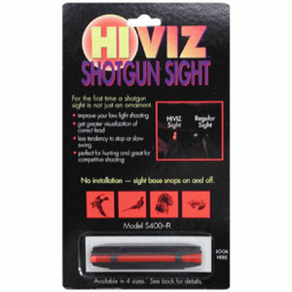 HIVIZ SHOTGUN FRONT SIGHT MAGNETIC RIB .328-.437" RED