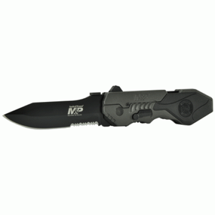 S&W KNIFE M&P 2ND GEN SPRING ASSIST 3.6" DROP PNT SERRATED