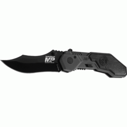S&W KNIFE M&P SPRING ASSIST 2.9" S/S BLACKENED ALUMINUM