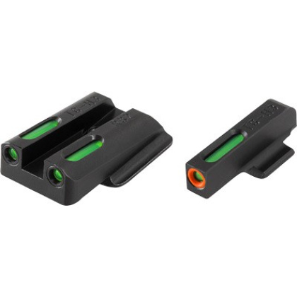 TRUGLO SIGHT SET RUGER LC9/S TFX PRO GREEN/ORANGE OUTLINE<