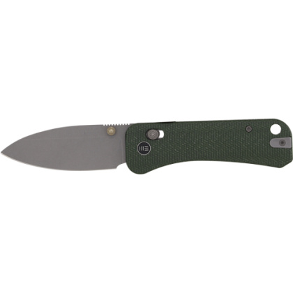 WE KNIFE BANTER 2 2.87" GREEN CANVAS MICARTA/GRAY STONEWASH