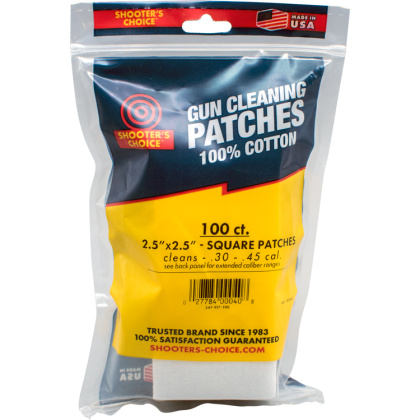 SHOOTERS CHOICE 2.5" SQUARE CLEANING PATCHES 100 PACK