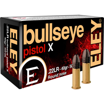 ELEY BULLSEYE PISTOL 22LR 40GR ROUND NOSE 50 PACK
