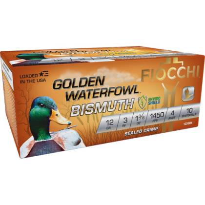 FIOCCHI GOLDEN BISMUTH 12GA 3" 1-3/8OZ #4 1450FPS 10RD 10BX/C