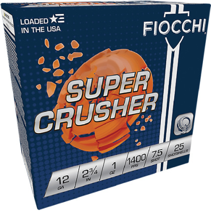 FIOCCHI CRUSHER 12GA 2.75" 1OZ #7.5 1300FPS 250RD CASE LOT