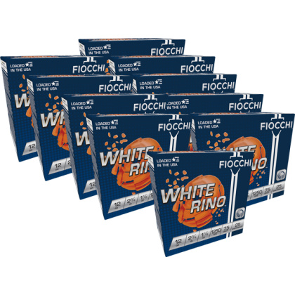 FIOCCHI WHITE RINO 12GA 2.75" 1-1/8OZ #7.5 1250FPS 250R CASE
