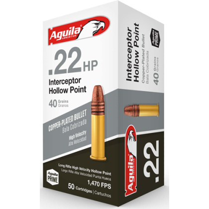 AGUILA INTERCEPTOR 22LR 40GR LEAD-HP 1000RD CASE LOT