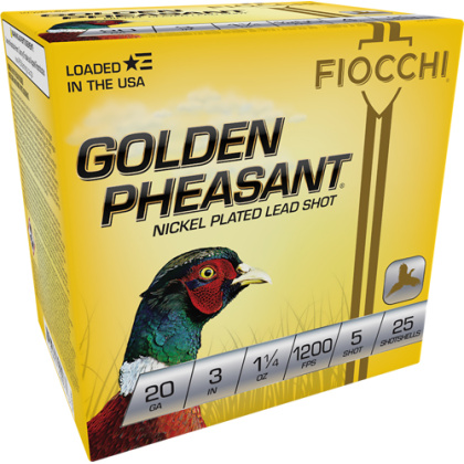 FIOCCHI GOLDEN PHEASANT 20GA 3" 1-1/4OZ #5 25RD 10BX/CS