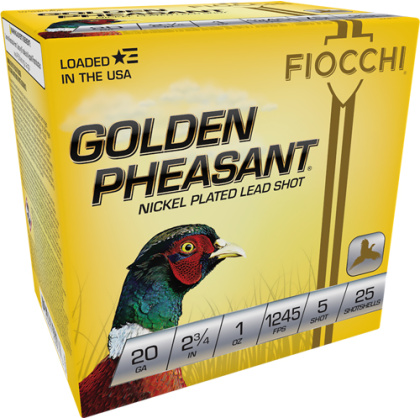 FIOCCHI GOLDEN PHEASANT 20GA 2.75" 1OZ #5 25RD 10BX/CS