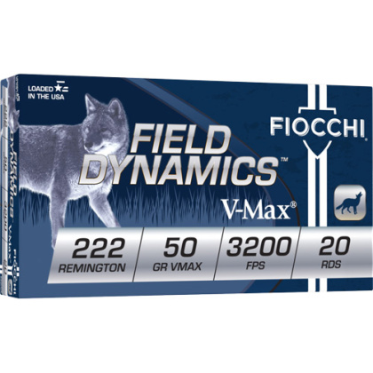FIOCCHI 222 REM 50GR V-MAX 20RD 10BX/CS