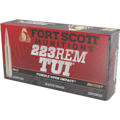 FORT SCOTT 223 REM 55GR TUI SOLID COPPER 20RD 25BX/CS