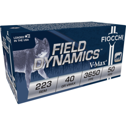 FIOCCHI 223 REM 40GR V-MAX 50RD 20BX/CS