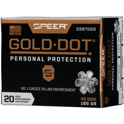 SPEER GOLD DOT 40 SW 165GR GDHP 20RD 10BX/CS