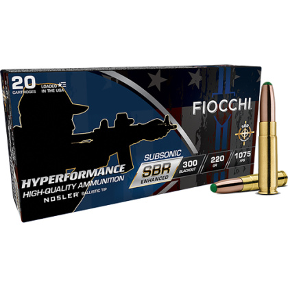 FIOCCHI 300 AAC SBR ENHANCED 220GR BT 20RD 10BX/CS