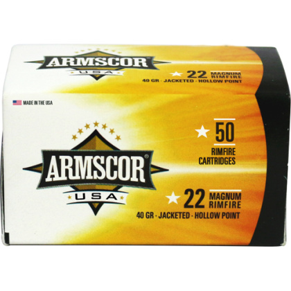 ARMSCOR 22WMR 40GR JHP 1838FPS 50RD 100BX/CS