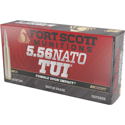 FORT SCOTT 5.56X45 62GR TUI SOLID COPPER 20RD 25BX/CS