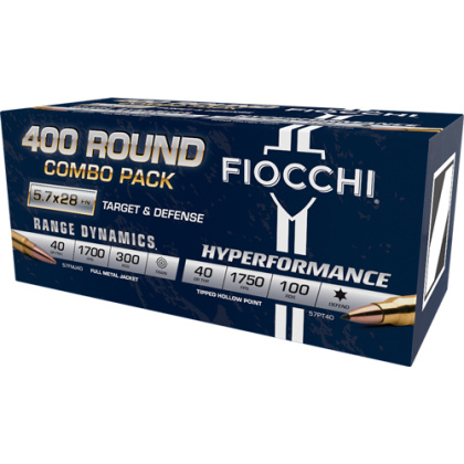 FIOCCHI 5.7X28 300RD 40GR FMJ 100RD 40GR JHP COMBO PACK
