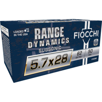FIOCCHI 5.7X28 62GR SUBSONIC FMJ 50RD 10BX/CS