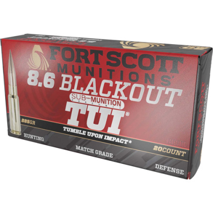 FORT SCOTT 8.6 BLACKOUT 285GR TUI SOLID COPPER 20RD 10BX/C