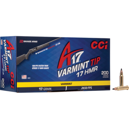 CCI A17 VARMINT TIP 17HMR 17GR 2650FPS 200RD 10BX/CS