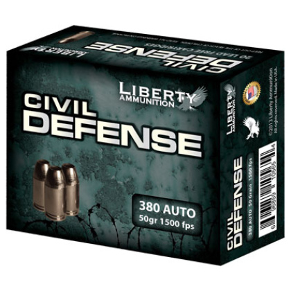 LIBERTY CIVIL DEFENSE 380 ACP 50GR COPPR HP 20RD 10BX/CS