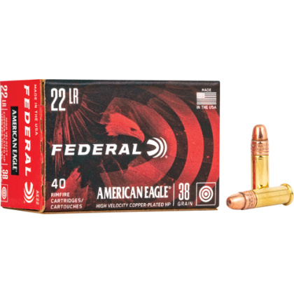 FEDERAL AE 22LR 38GR HP 1260FPS 40RD 100BX/CS