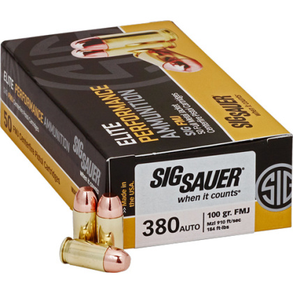 SIG AMMO 380ACP 100GR FMJ 50RD 20BX/CS!