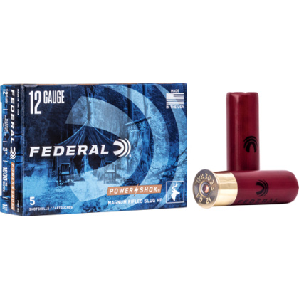 FEDERAL POWER SHOK 12GA 3" 1-1/4OZ RIFLED SLUG 5RD 50BX/C