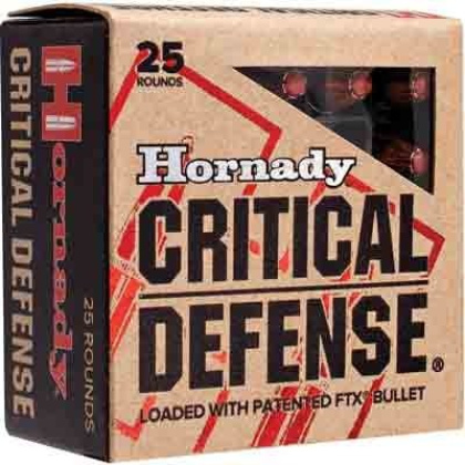 HORNADY CRITICAL DEFENSE 9MM MAKAROV 95GR FTX 25RD 10BX/CS