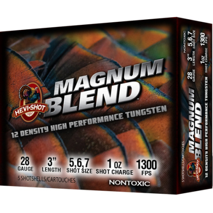HEVI-SHOT MAGNUM BLEND 28GA 3" 1OZ #567 5RD 10BX/CS