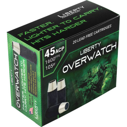 LIBERTY OVERWATCH 45 ACP 105GR HP 20RD 10BX/CS