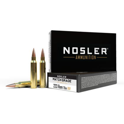 NOSLER MATCH GRADE 223 REM 70GR RDF HPBT 20RD 20BX/CS