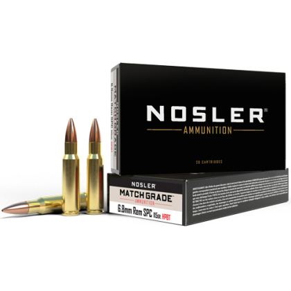 NOSLER MATCH GRADE 6.8 SPC 168GR CC HPBT 20RD 10BX/CS