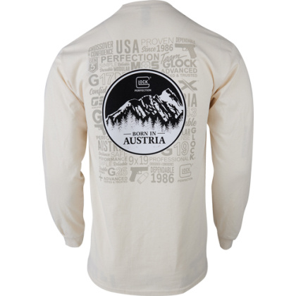 GLOCK OEM BORN IN AUSTRIA LONG SLEEVE SHIRT TAN X-LARGE