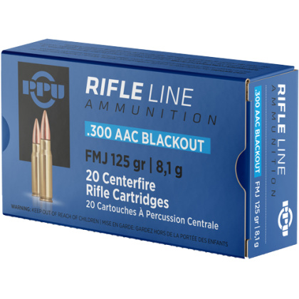 PPU 300 AAC 125GR FMJ 20RD 50BX/CS