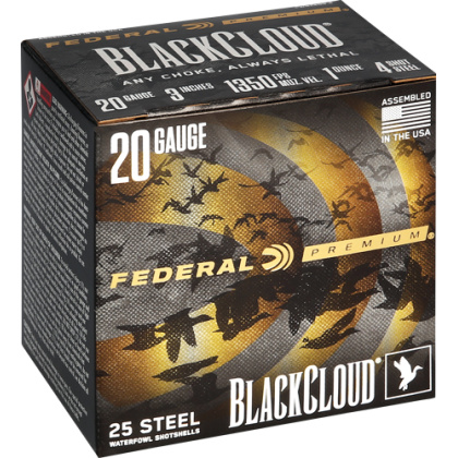 FEDERAL BLACK CLOUD 20GA 3" 1OZ #4 1350FPS 25RD 10BX/CS