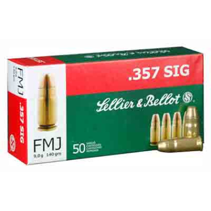 S&B 357 SIG 140GR FMJ 50RD 20BX/CS