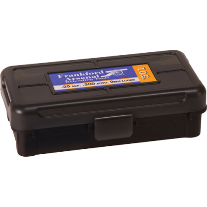 FRANKFORD ARSENAL AMMO BOX 380 9MM 50RDS BLK/SMOKE HINGE TOP