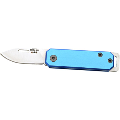 BEAR & SON SLIP JOINT FOLDER 1.5" BLUE/SS ALUMIMUN HANDLE