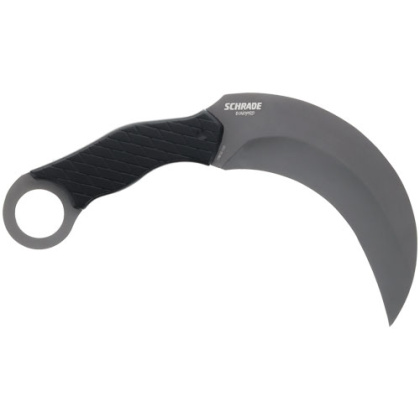 SCHRADE KNIFE BONEYARD 5.2" FIXED KARAMBIT MATTE SS/BLACK