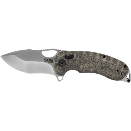 SOG KNIFE KIKU XR SATIN 3" PLAIN EDGE SATIN/GRAY