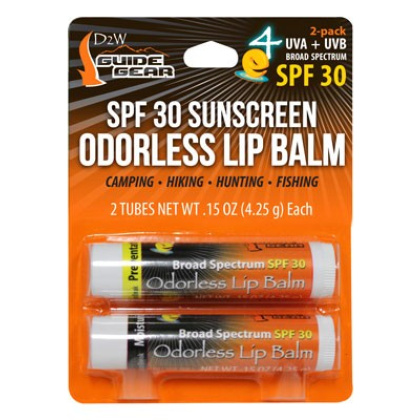 DDW LIP BALM W/SPF-30 ODORLESS MOISTURIZING 2PK