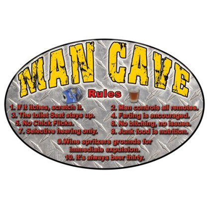 RIVERS EDGE SIGN 12"x17" "MANCAVE RULES"