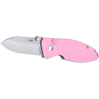 CRKT SQUID 2.2" FINE EDGE ROSE QUARTZ/SS BUTTON LOCK D2