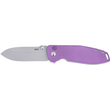 CRKT SQUID XM 2.9" FINE EDGE VIOLET/SS BUTTON LOCK D2