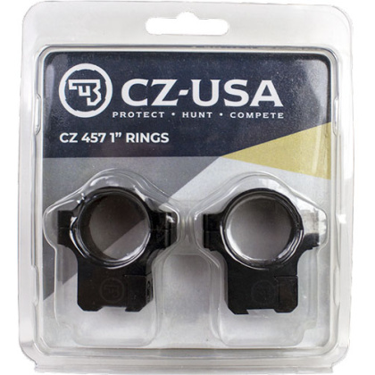CZ 457 1" ALUMINUM SCOPE RINGS 11MM DOVETAIL MATTE BLACK