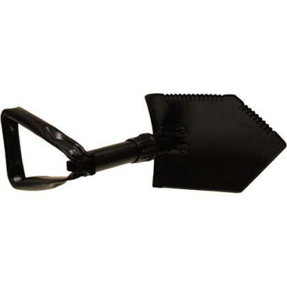 RED ROCK MILITARY TRI-FOLD SHOVEL W/ CASE 23" OPEN BLACK